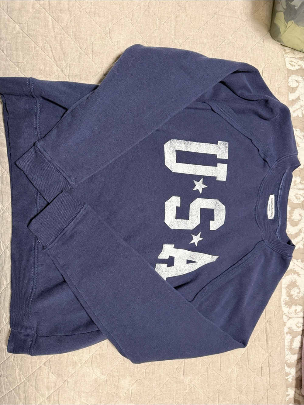 Grayson Threads Navy Sweatshirt with White USA Graphic